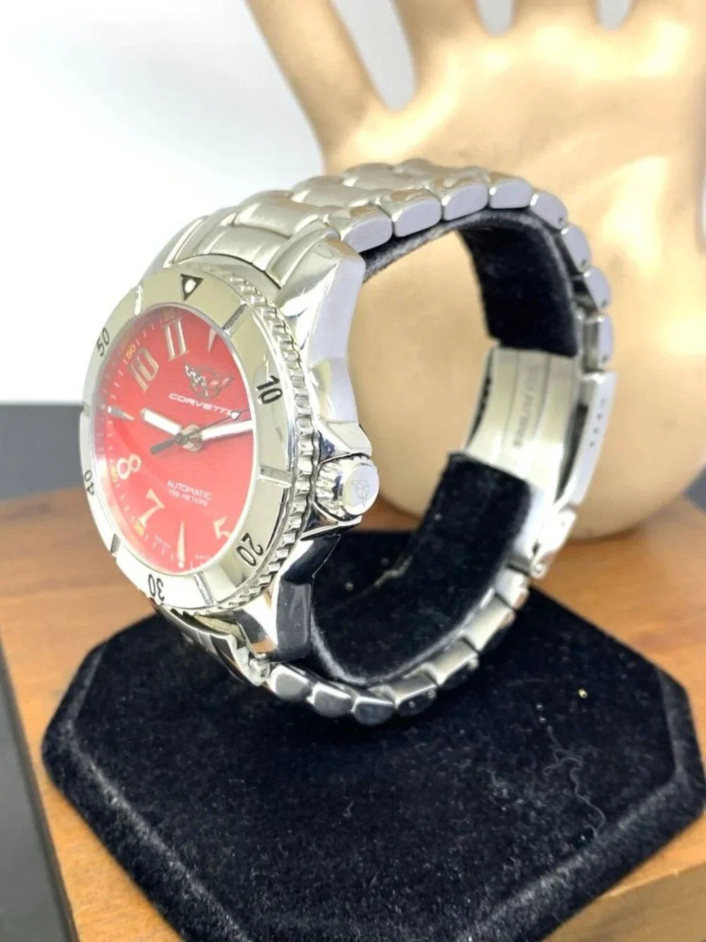 Chevrolet Corvette Men's Watch Red Dial Swiss Automatic Stainless Steel 40mm